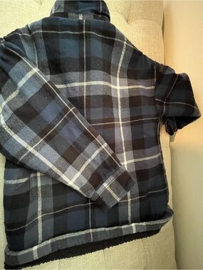 wonder nation Blue and Black Plaid Pea Coat